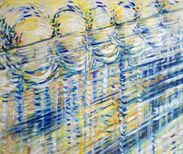 Ein neues Lichtfeld betreten Ölfarbe auf Leinwand 100 x 120 cm, 2022