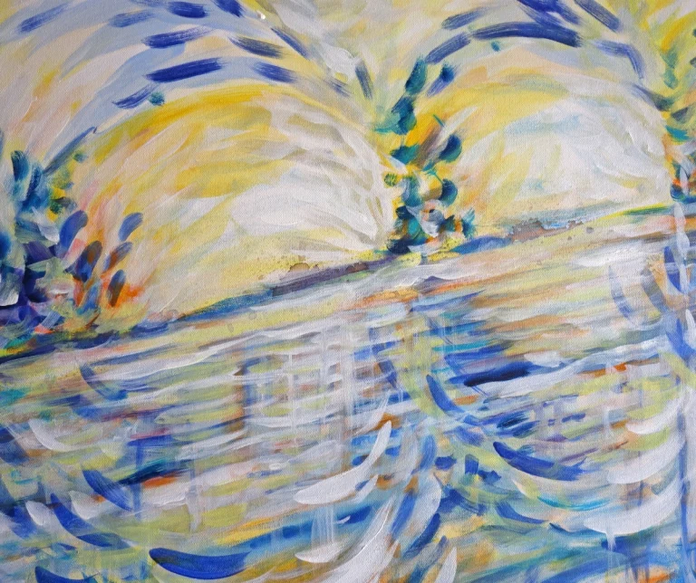 Ein neues Lichtfeld betreten Ölfarbe auf Leinwand 100 x 120 cm, 2022
