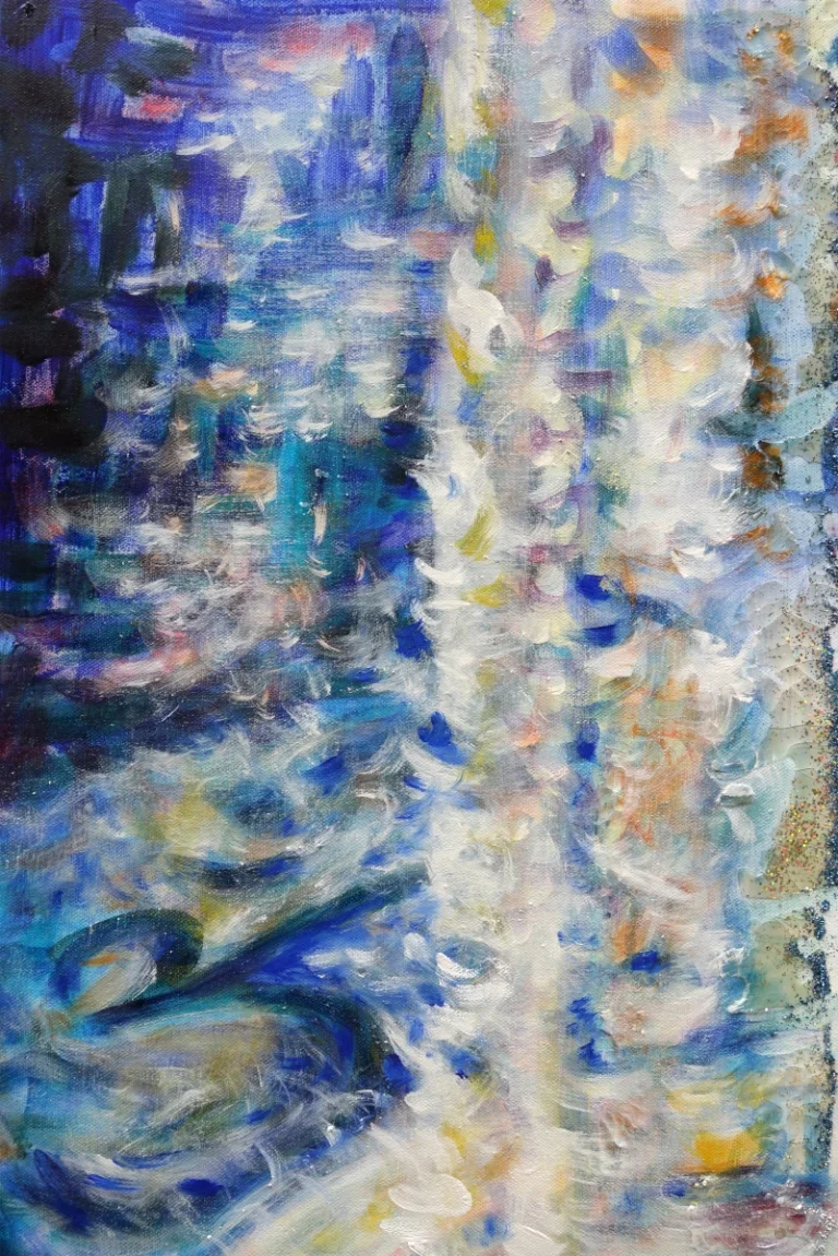 Lichtschalen (OM) 100 x 120 cm, 2023 Ölfarbe, Knochenleim, Blattgold in den verschiedenen Farbnuancen Gold, Silber, Kupfer auf Leinwand