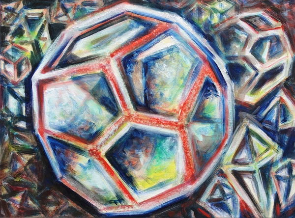 „Dodekaeder rot“ 24 x 30 cm, 2023 Ölfarbe auf Leinwand