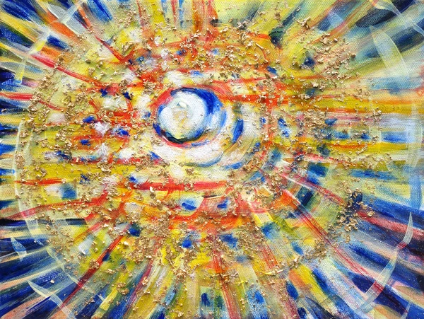 „Innere Sonne (rot-gold)“ 30 x 40 cm, 2022 Ölfarbe auf Leinwand