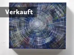 „Urzentralsonne“ 50 x 60 cm, 2023 Ölfarbe, irisierende Acrylfarben, Walnuss-Sud, Glitter auf Leinwand