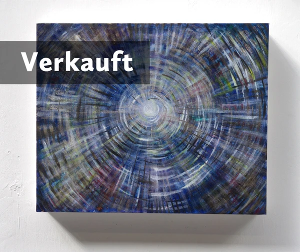 „Urzentralsonne“ 50 x 60 cm, 2023 Ölfarbe, irisierende Acrylfarben, Walnuss-Sud, Glitter auf Leinwand