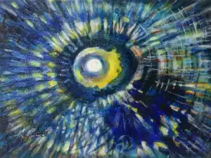 „Verbindung zum Lichtfeld“ 30 x 40 cm, 2022 Ölfarbe auf Leinwand