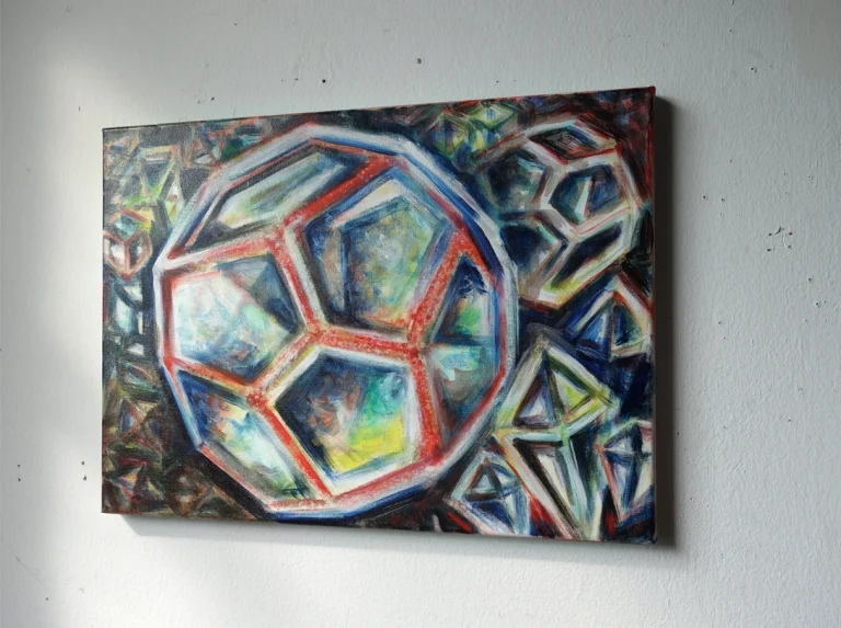 „Dodekaeder rot“ 24 x 30 cm, 2023 Ölfarbe auf Leinwand