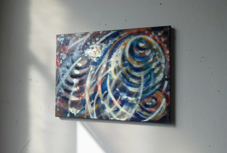 „Kosmische Formen“ 40 x 30 cm, 2022 Ölfarbe auf Leinwand