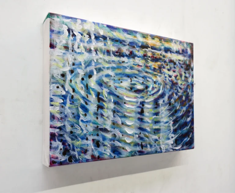„Kleiner Strudel“ 40 x 30 cm, 2022 Ölfarbe, Walnuss-Sud auf Leinwand
