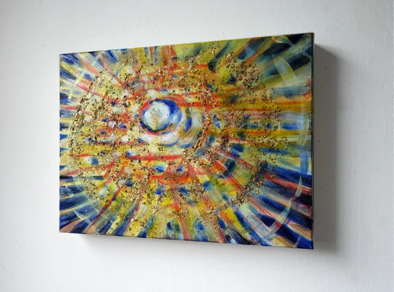 „Innere Sonne (rot-gold)“ 30 x 40 cm, 2022 Ölfarbe auf Leinwand