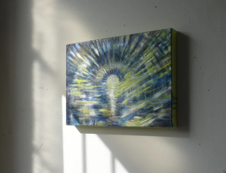 „Nächtliches Wasser“ 30 x 40 cm, 2022 Ölfarbe auf Leinwand