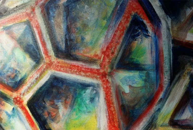 „Dodekaeder rot“ 24 x 30 cm, 2023 Ölfarbe auf Leinwand