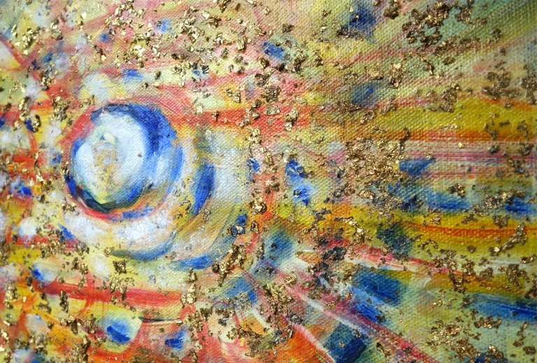 „Innere Sonne (rot-gold)“ 30 x 40 cm, 2022 Ölfarbe auf Leinwand