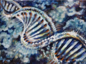 DOPPELHELIX 1 Original-Ölbild 24 x 30 cm, 2022, Ölfarbe auf Leinwand