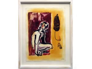 HUMANITY - Original-Collage 53 x 40 cm, 2022, Pigmente, Leimfarbe, gepresstes Baumblatt auf Büttenpapier. Mit handgeschliffenem Rahmen Endgröße 65 x 50 cm