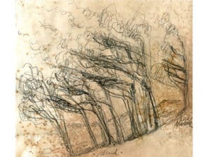 WIND Original-Zeichnung mit Graphitstift auf präpariertem Papier, 23 x 26 cm, 2021