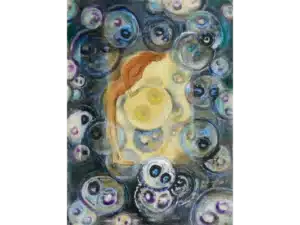 GENESE - Original übermalter Kunstdruck 115 x 86 cm, 2019 - (Zeichnung von 2017)