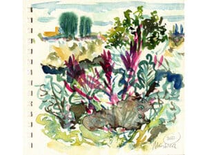 Original-Aquarell auf Aquarellpapier 15 x 24 cm, Toscana 2022. Die Unikate sind auf der Rückseite datiert und signiert (ungerahmt / plus Verpackung und Versand mit Sendungsnummer, Inland pauschal 10 Euro).