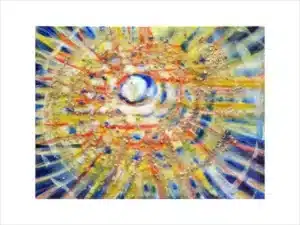 INNERE SONNE (ROT-GOLD) - Hochwertiger Kunstdruck in unterschiedlichen Größen mit limitierter Auflage von 6 Stück