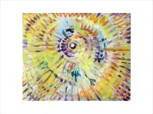 INNERE SONNE (GELB-VIOLETT) - Hochwertiger Kunstdruck in unterschiedlichen Größen mit limitierter Auflage von 6 Stück