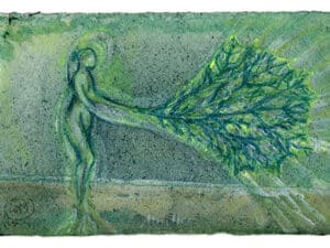 MUTTER -   Original-Zeichnung 17,5 x 11 cm, 2019, Aquarellstift, Schelllack auf präpariertem Büttenpapier