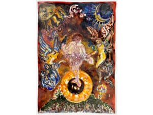 PUTRE FACTIO - Original-Zeichnung 42 x 30 cm, 2026, Schellacktusche, Farbstift, Transparentlack auf Papier