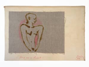 ME AS A HEART - Original-Collage 21 x 31 cm, 2016, Schellack, Farbstift auf Leinen, collagiert auf Karton