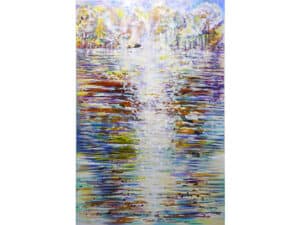 NEUBEGINN - Original-Ölbild 180 x 120 cm, 2023, Ölfarbe, Walnuss-Sud, Schellack auf Leinwand