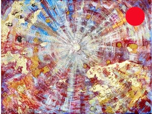 JEDEM SEINE SONNE Nr. 01 - Original-Ölbild 18 x 24 cm, Ölfarben, Schellack, Walnuss-Sud, Schlagmetall oder Blattgold, Blattsilber, Glitter auf Leinwand