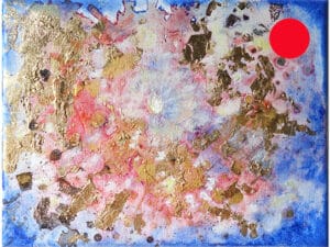 JEDEM SEINE SONNE Nr. 08 - Original-Ölbild 18 x 24 cm, Ölfarben, Schellack, Walnuss-Sud, Schlagmetall oder Blattgold, Blattsilber, Glitter auf Leinwand