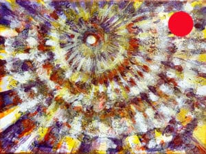 JEDEM SEINE SONNE Nr. 11 - Original-Ölbild 18 x 24 cm, Ölfarben, Schellack, Walnuss-Sud, Schlagmetall oder Blattgold, Blattsilber, Glitter auf Leinwand