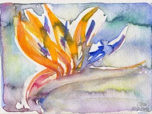 STRELITZIEN 02 (BOTANISCHER GARTEN DÜSSELDORF) - Original-Aquarell auf Aquarellpapier, 17 x 24 cm, 2026