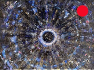 JEDEM SEINE SONNE Nr. 40 - Original-Ölbild 18 x 24 cm, 2026, Ölfarbe, irisierende Acrylfarbe, Glitter auf Leinwand